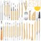 35 Pack Clay Tools Kit, Pottery Tools & Sculpting Tools, Polymer Modeling Clay Cutters Sculpture Set for Carving, Ceramics, Molding, DIY